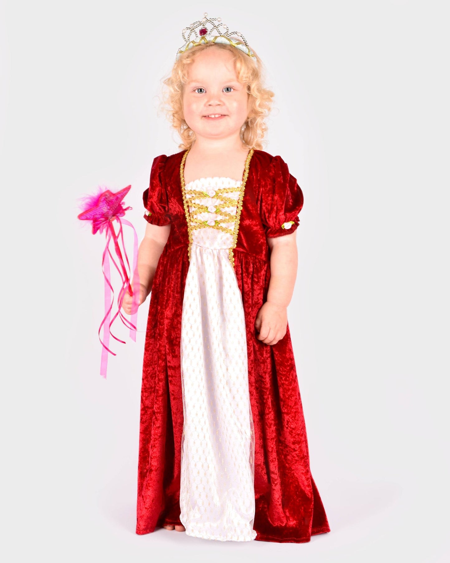 Red Velvet Princess Dress Den Goda Fen 2-4 years (98-104 cm)