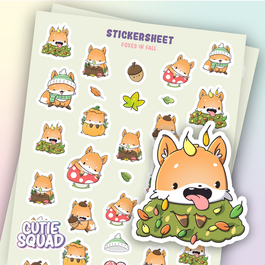 Herbstfüchse Stickerbögen