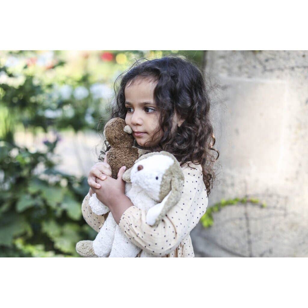 Stofftierhund, klein | Weiß &amp; Beige