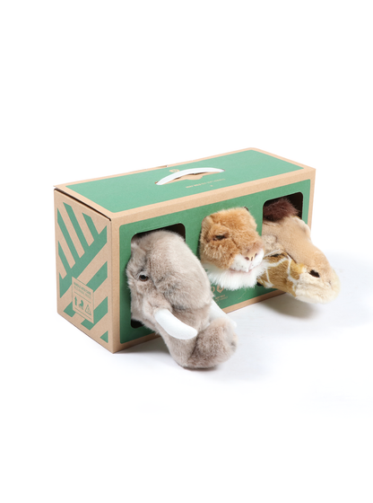 Mini Plush Animal Head Wall Decor: Safari Set