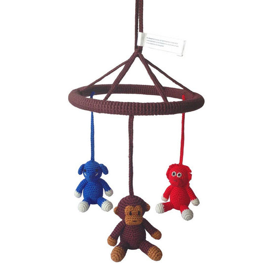 Mobile avec éléphant, singe et orang-outan