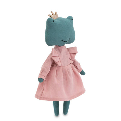 Fiona, der Frosch, Plüschtier aus Baumwolle im rosa Kleid – 29 cm – ab 0 Jahren