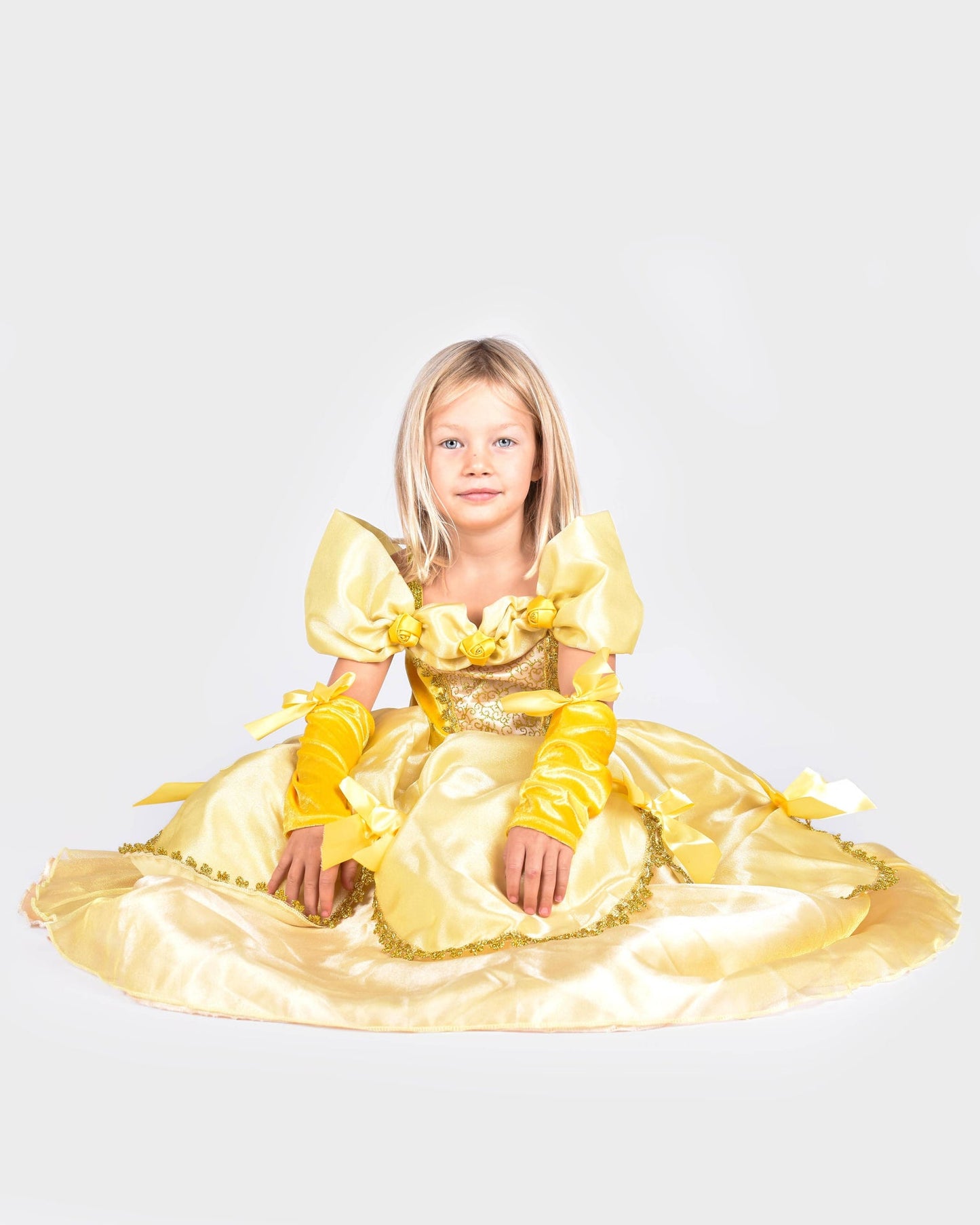 Gelbes Kleid W. Acc. Belle 98-104 Gr. 2-4 Jahre