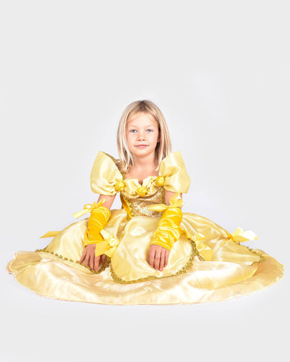 Gelbes Kleid W. Acc. Belle 98-104 Gr. 2-4 Jahre