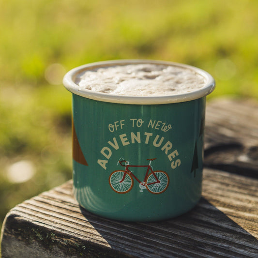 “Bike Adventure” enamel mug