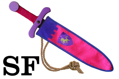 Softik rosa Schaumstoffschwert mit Einhorn-Scheide