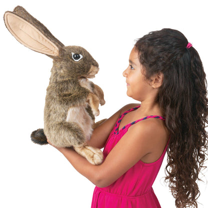Marionnette à main Liève/Jack Rabbit 3200 Folkmanis réaliste