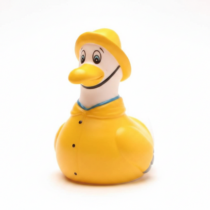 Möwe im gelben Regenmantel