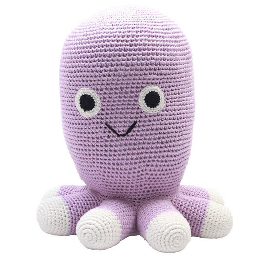 XL Häkelplüschtier – Helllila Oktopus