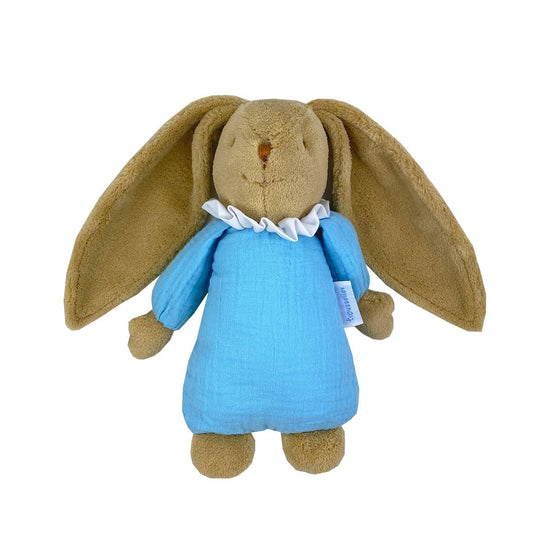 Musical Cuddly Bunny Angel Nest - Organic Sky Blue Cotton
