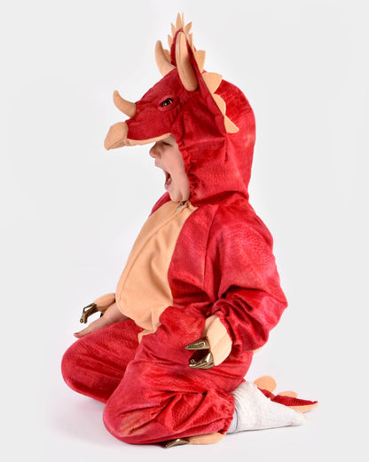 Dinosaurier Triceratops Kostüm für Kinder 4-6 Jahre (110-116 cm)