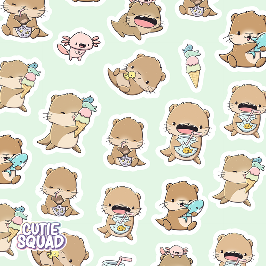 Aufkleberblätter "Niedlicher Otter"