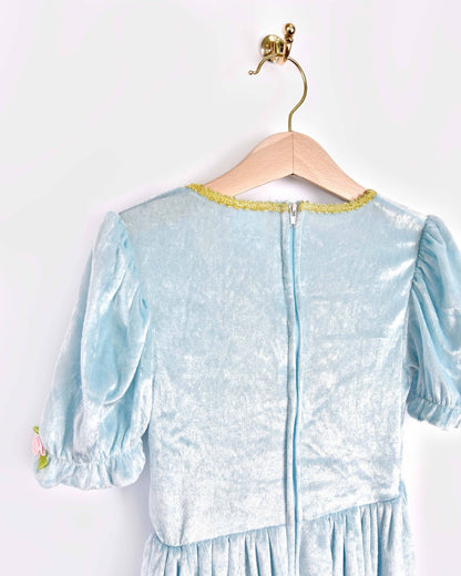 Light blue velvet princess dress 98-104 cm 2-4 years