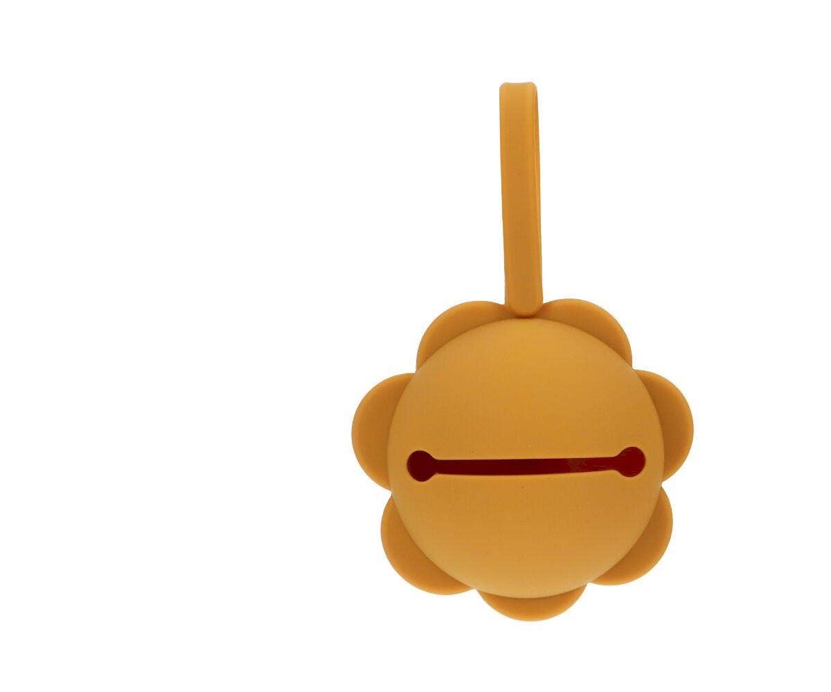 Porte-sucette en silicone Fleur moutarde