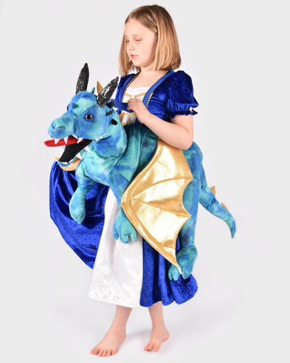Costume dragon bleu taille unique 120x60 cm