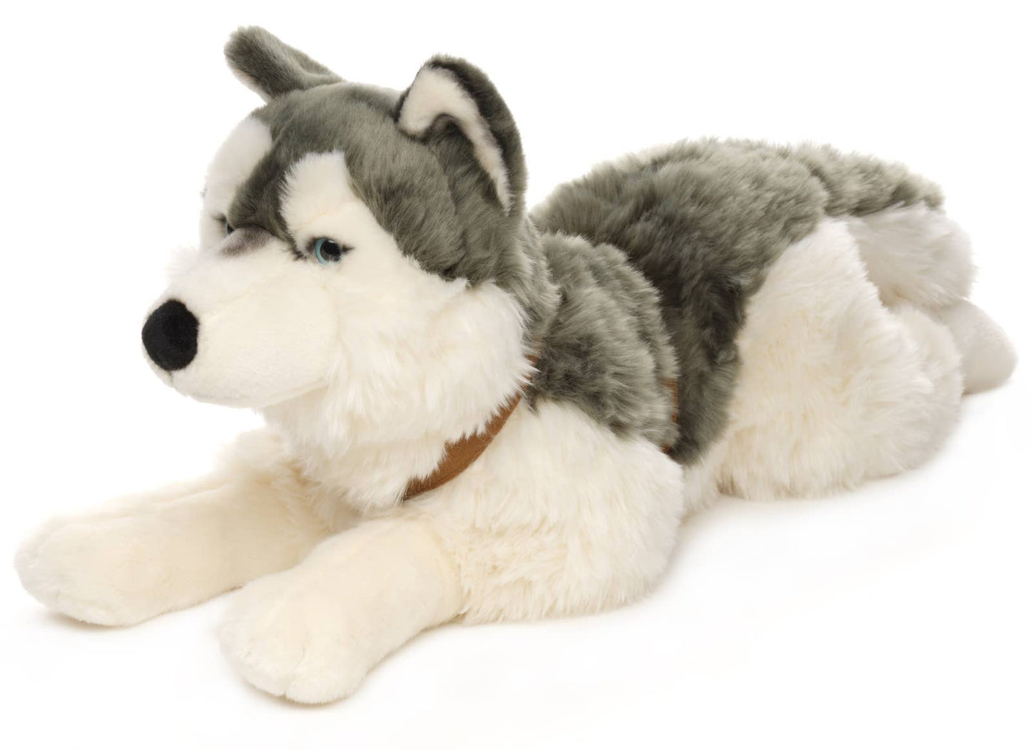 Husky-Plüschtier, liegend (mit Geschirr)