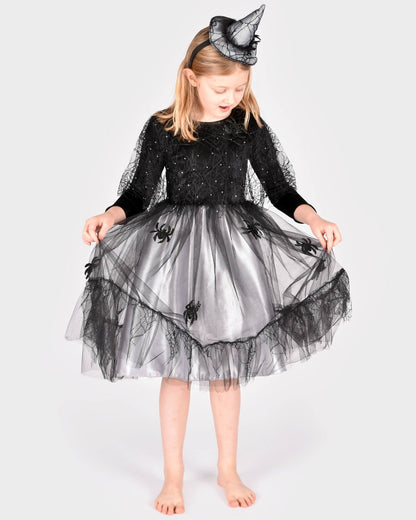 Hexenkostüm mit Accessoires, Größe 98-104 cm, 2-4 Jahre