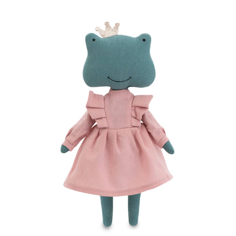 Fiona, der Frosch, Plüschtier aus Baumwolle im rosa Kleid – 29 cm – ab 0 Jahren