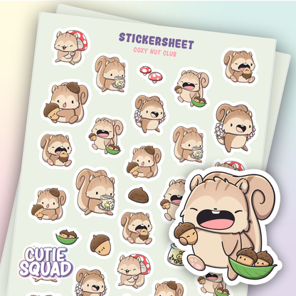 Stickerbögen „Cozy Nut Club“