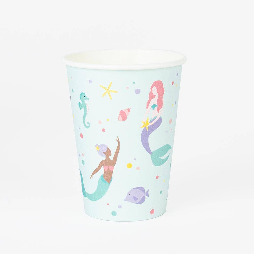 8 paper cups - Mermaids