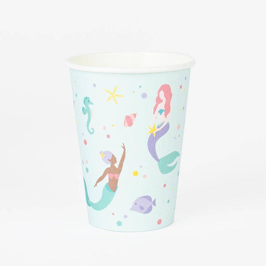 8 paper cups - Mermaids