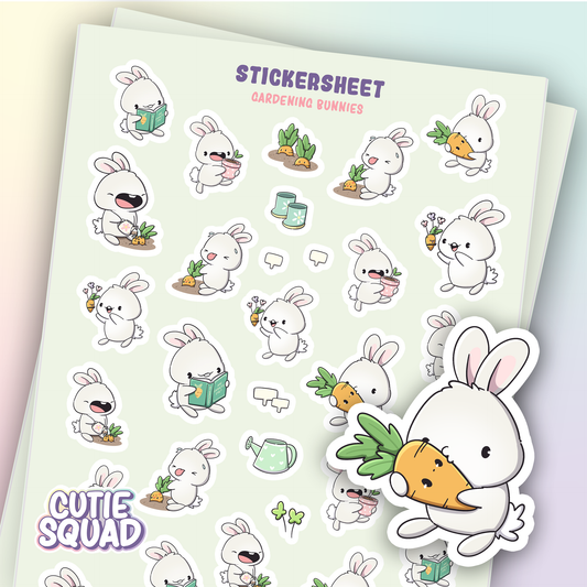 Stickerbögen Gärtner-Kaninchen