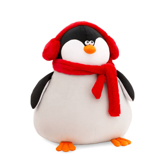 Penguin plush toy with scarf - 20 cm - 0+