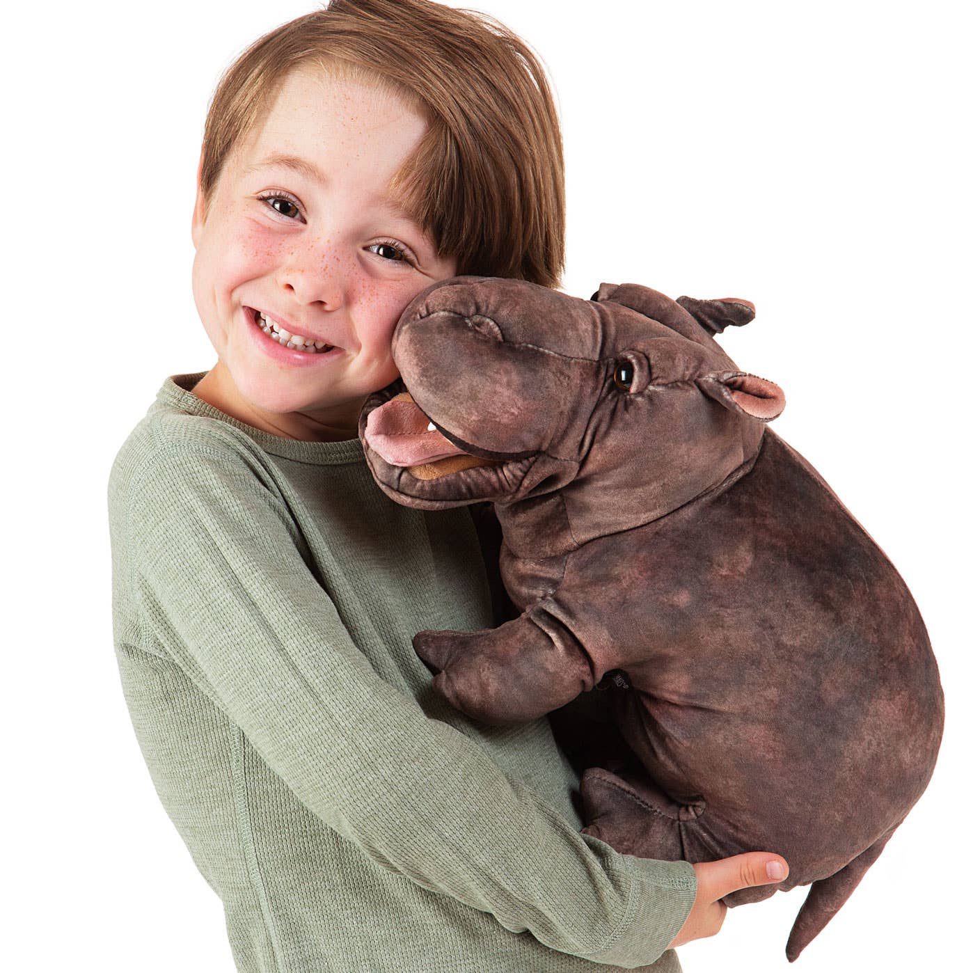 Marionnette à main Bébé Hippopotame Folkmanis réaliste