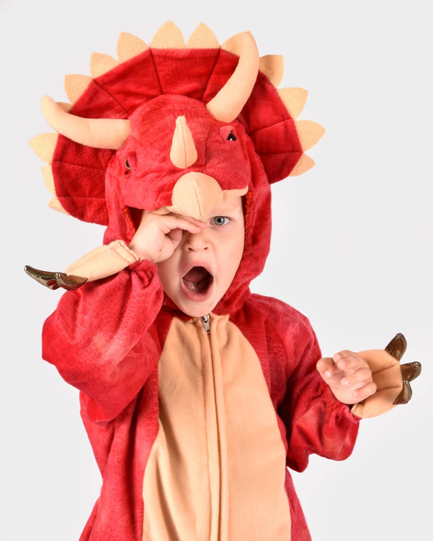 Dinosaurier Triceratops Kostüm für Kinder 4-6 Jahre (110-116 cm)