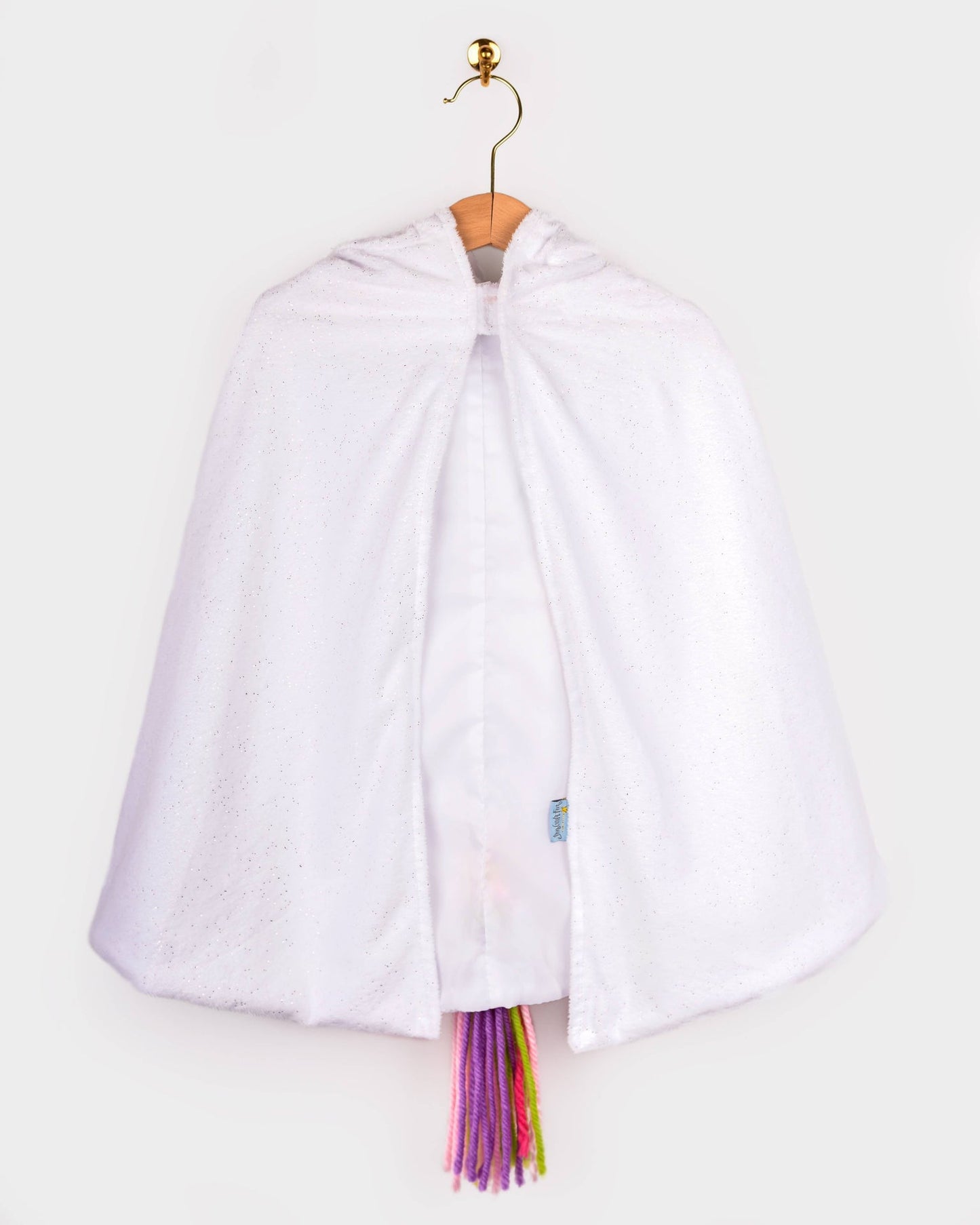 Cape licorne blanche arc-en-ciel 3-8 ans (taille 98-128)
