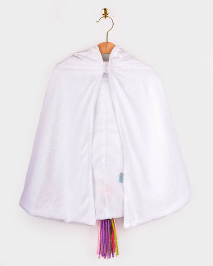 Cape licorne blanche arc-en-ciel 3-8 ans (taille 98-128)
