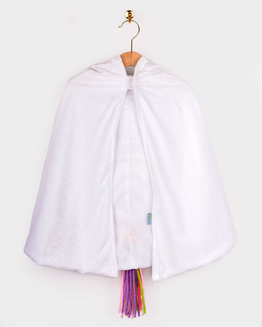 Regenbogen-Einhorn-Umhang, weiß, 3-8 Jahre (Größe 98-128)