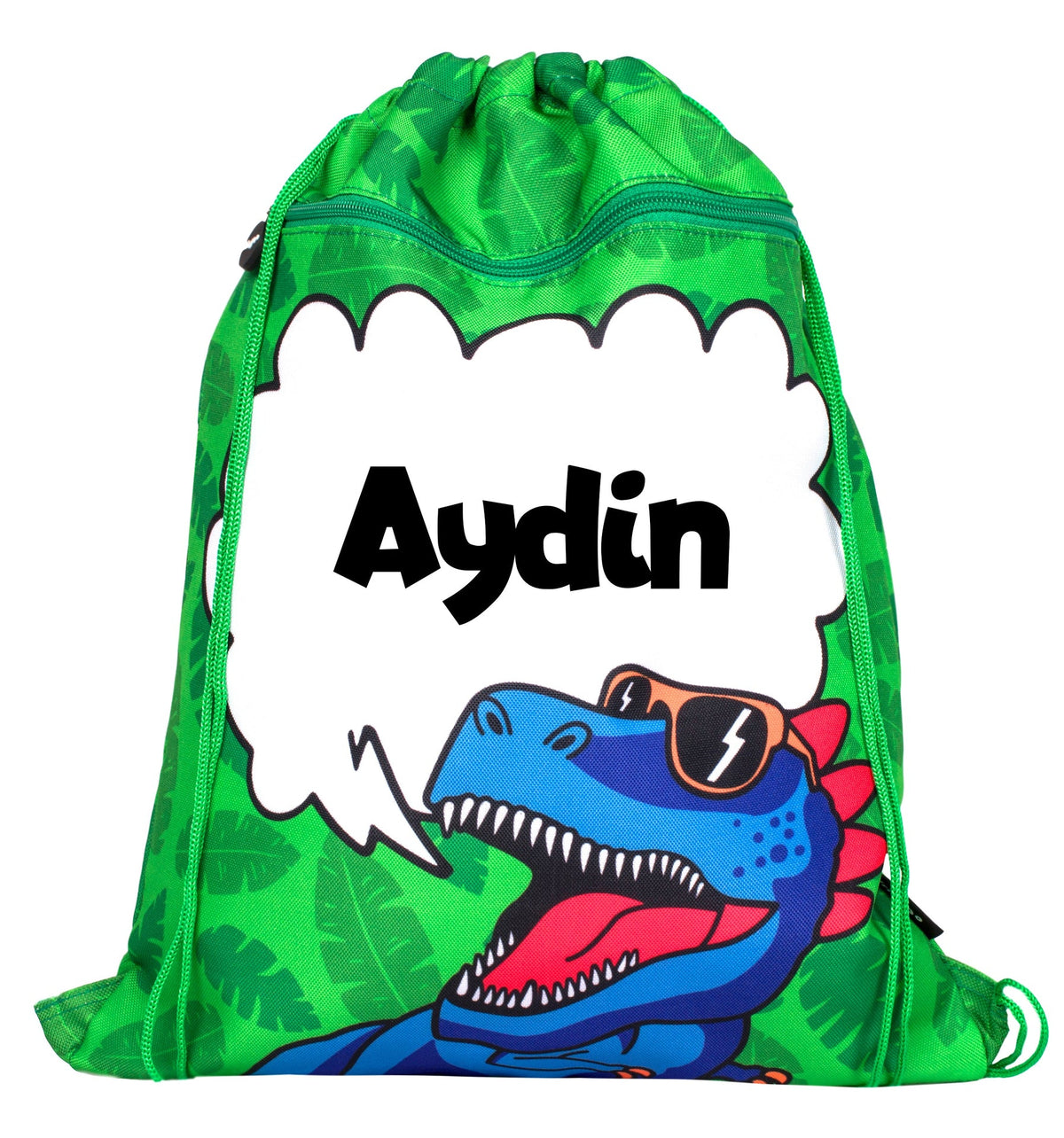 Drawstring bag - blue dinosaur