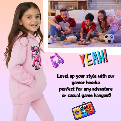 Kapuzenpullover Gymnastik – Fringoo Gaming Rosa für Mädchen Baumwollreich weich Kapuze – Gaming Pad Rosa