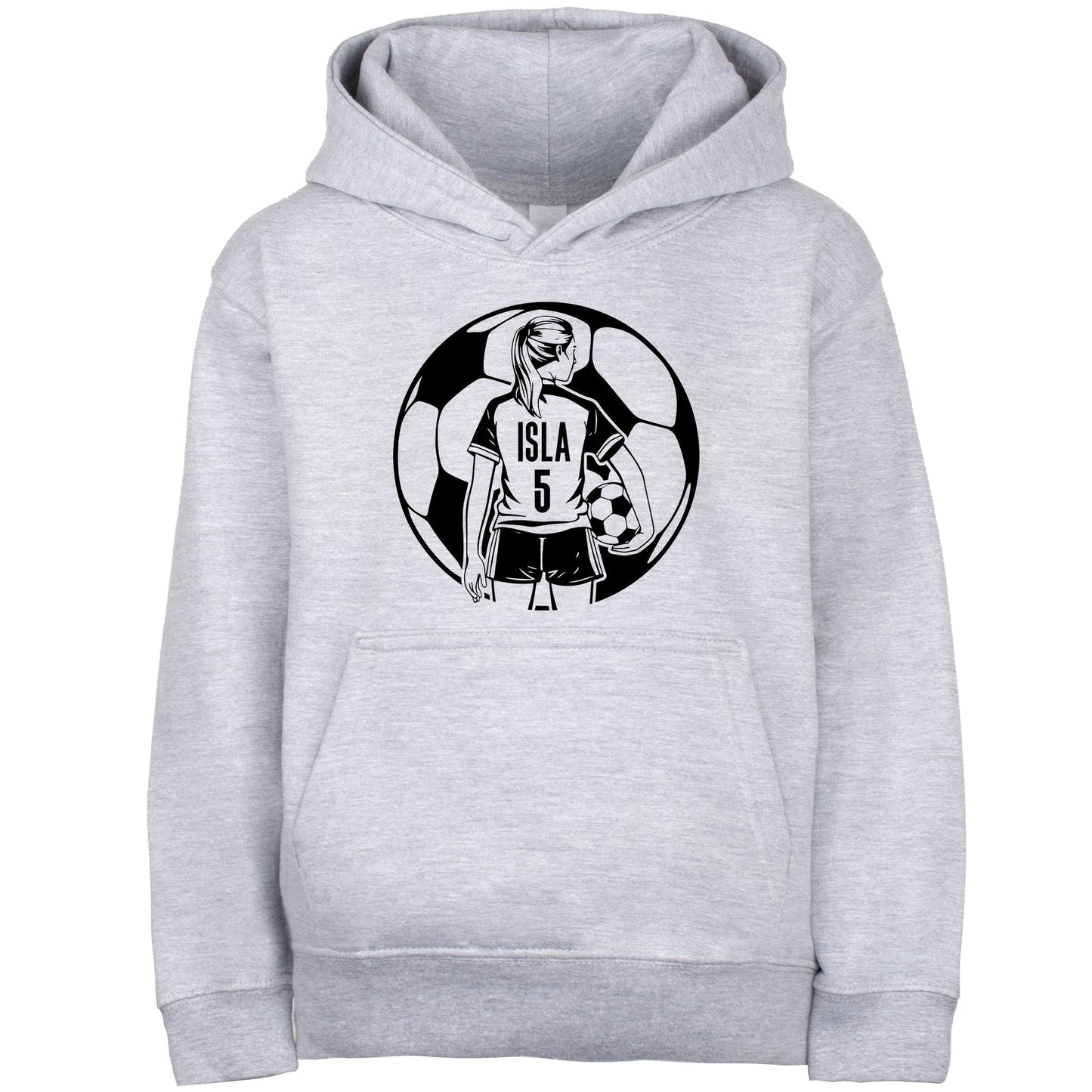 Fringoo football Sweat à capuche gris fille Cotton Rich Soft Hooded Sweatshirt- football Ball fille gris