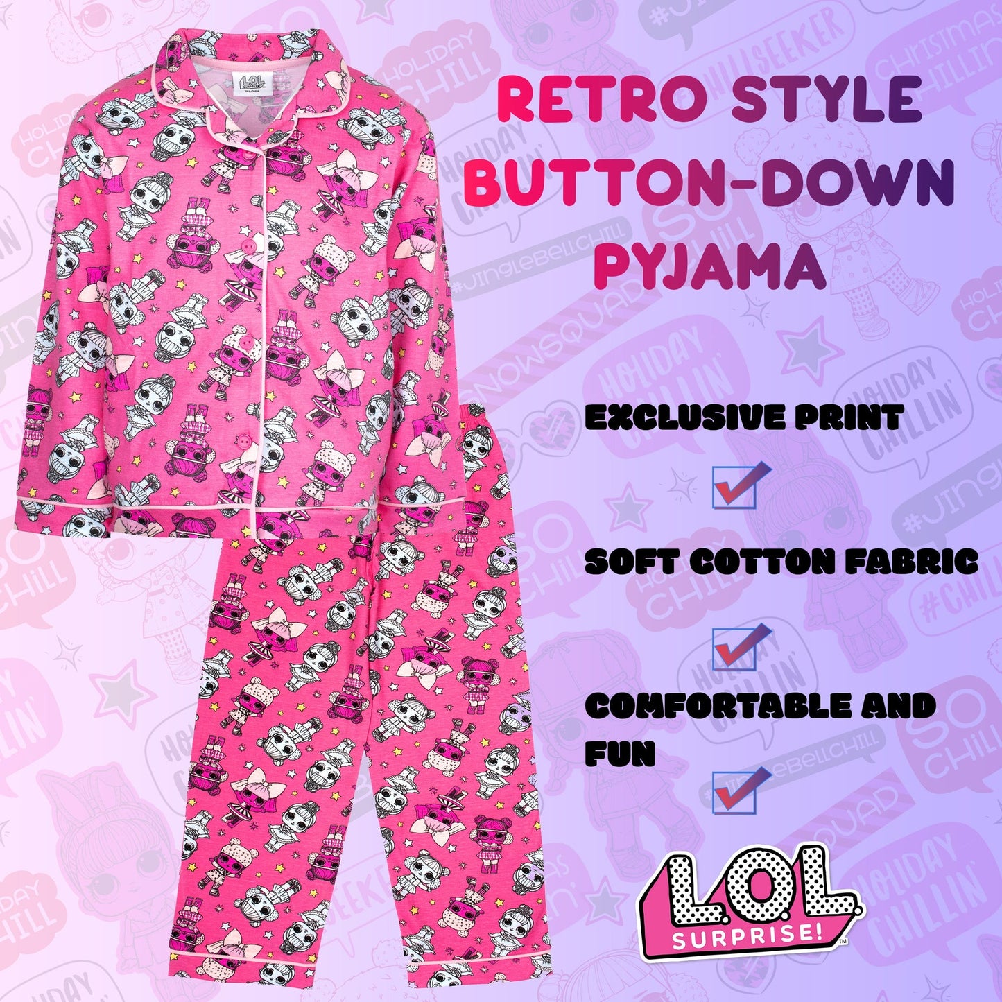 LOL rose Pyjamas with Buttons