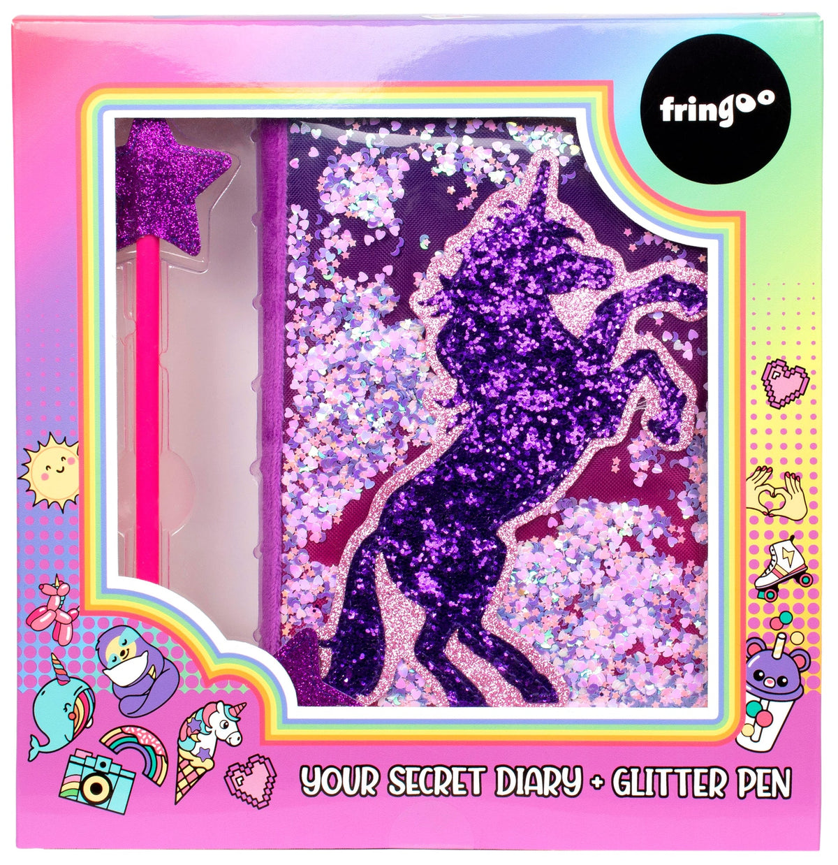 Glitzerndes Geheimtagebuch – Glitzer – Einhorn