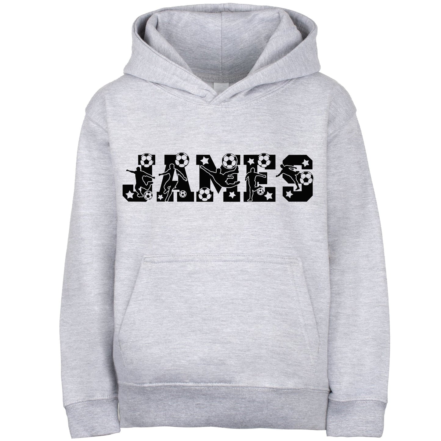 Fringoo football Sweat à capuche gris garçon Cotton Rich Soft Hooded Sweatshirt- football Alphabet gris