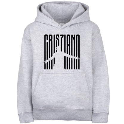 Fringoo gamer Sweat à capuche gris garçon Cotton Rich Soft Hooded Sweatshirt- Cristiano gris