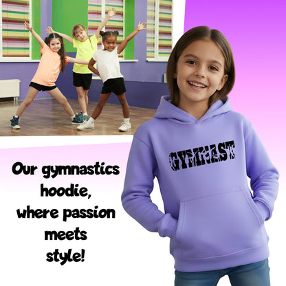 Fringoo Gymnastic Sweat à capuche for enfant Cotton Rich Soft Hooded Sweatshirt- Gymnast violet