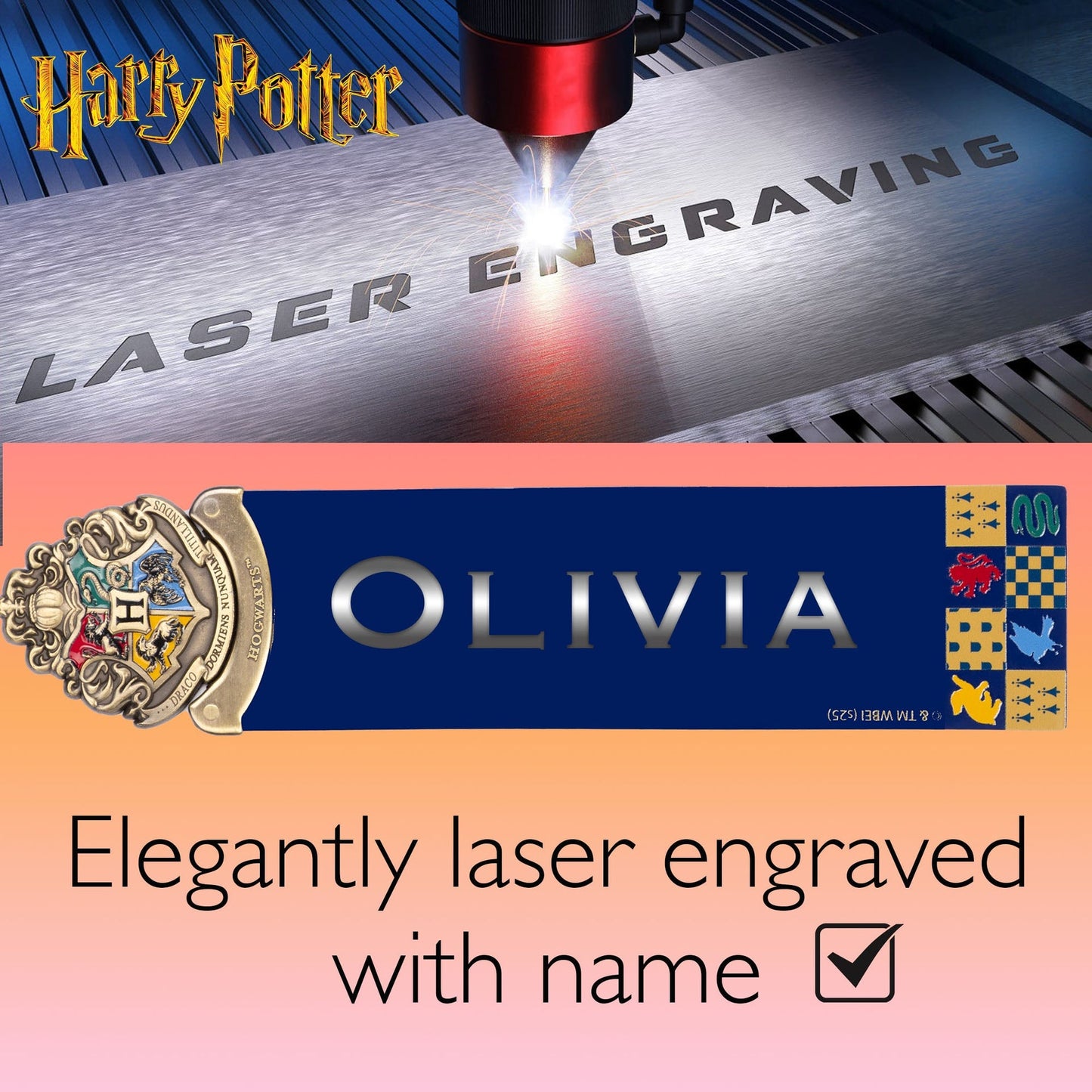 Harry Potter Crest Bookmark Navy bleu