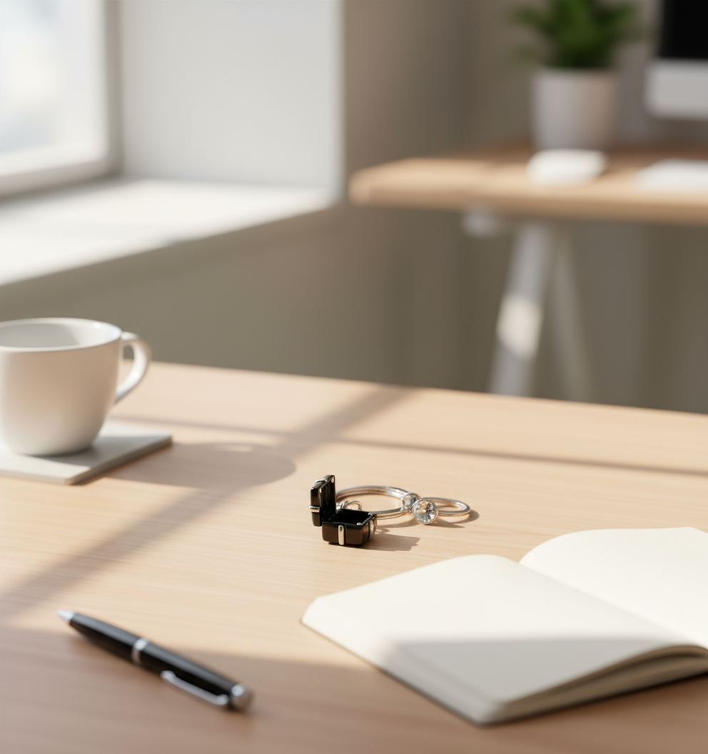 Schwarzer Verlobungs-Schlüsselanhänger