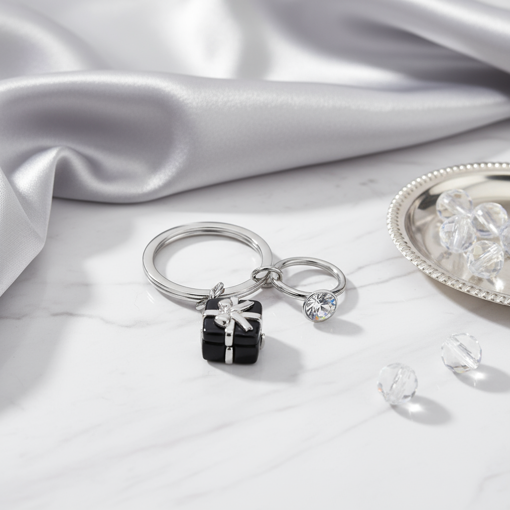 Schwarzer Verlobungs-Schlüsselanhänger