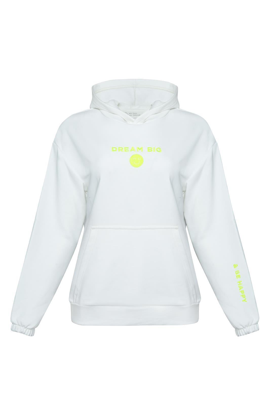 Sweat à capuche blanc unisexe – vue produit 3