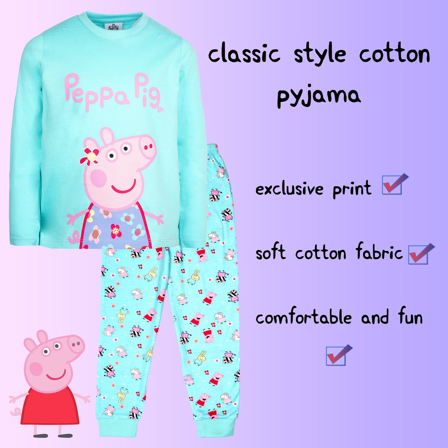 Peppa Pig Pyjamas – Turquoise