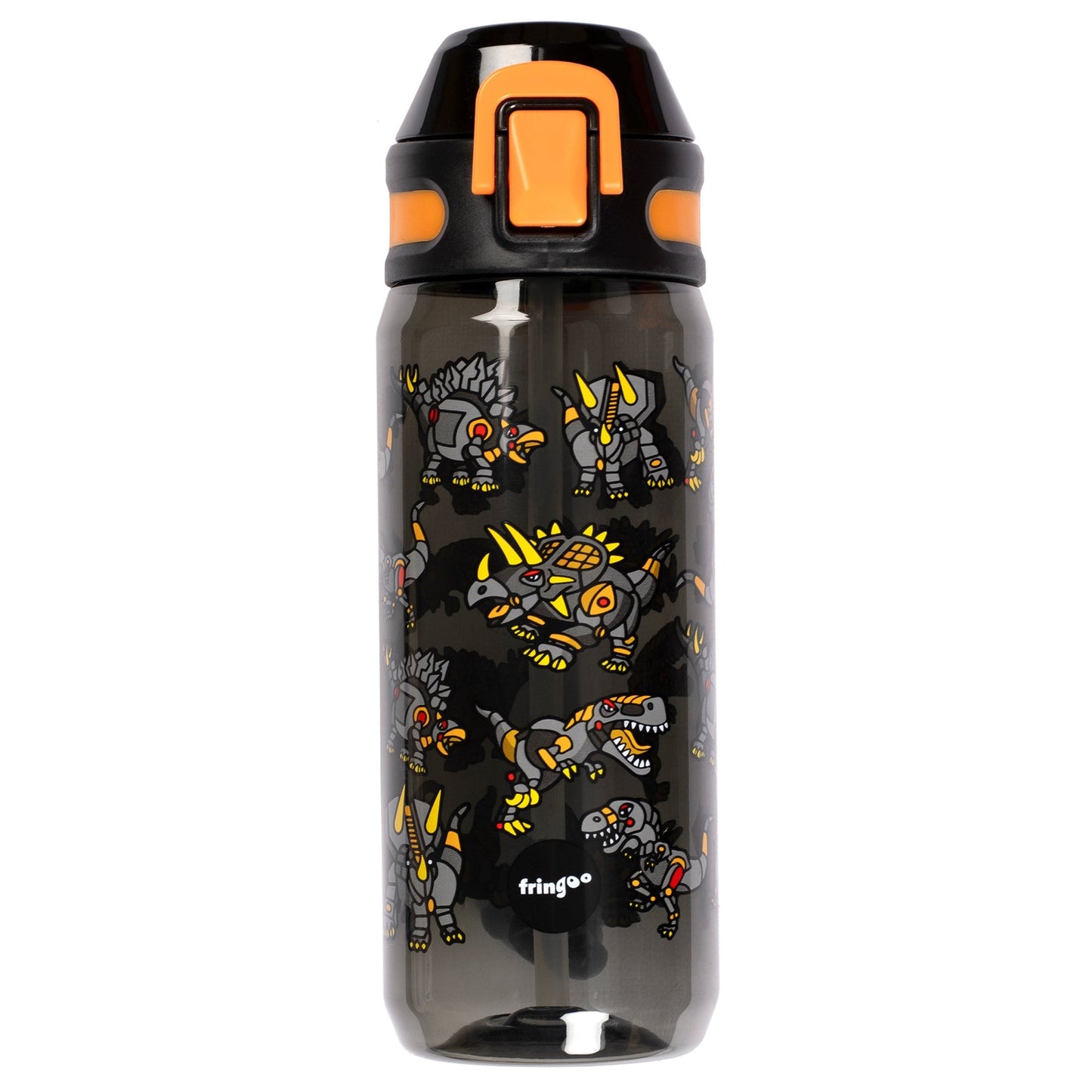 Gourde avec paille 600 ml – dinosaure Robot