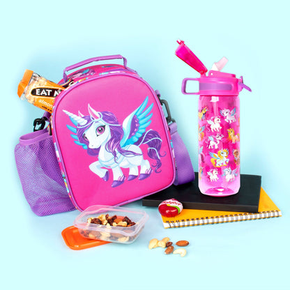Gourde avec paille 600 ml – magique licorne