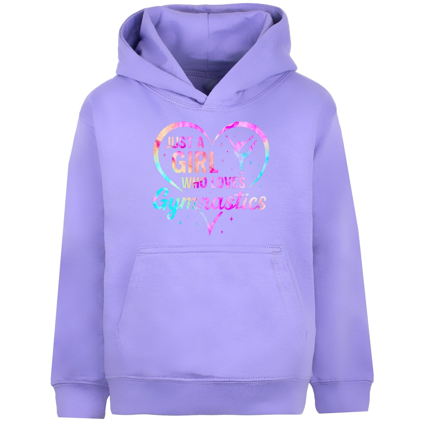Fringoo Gymnastic Sweat à capuche for enfant Cotton Rich Soft Hooded Sweatshirt- Love Gymnastic violet