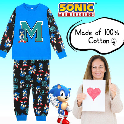 Sonic The Hedgehog Pyjama garçon Long Sleeve 100% Cotton