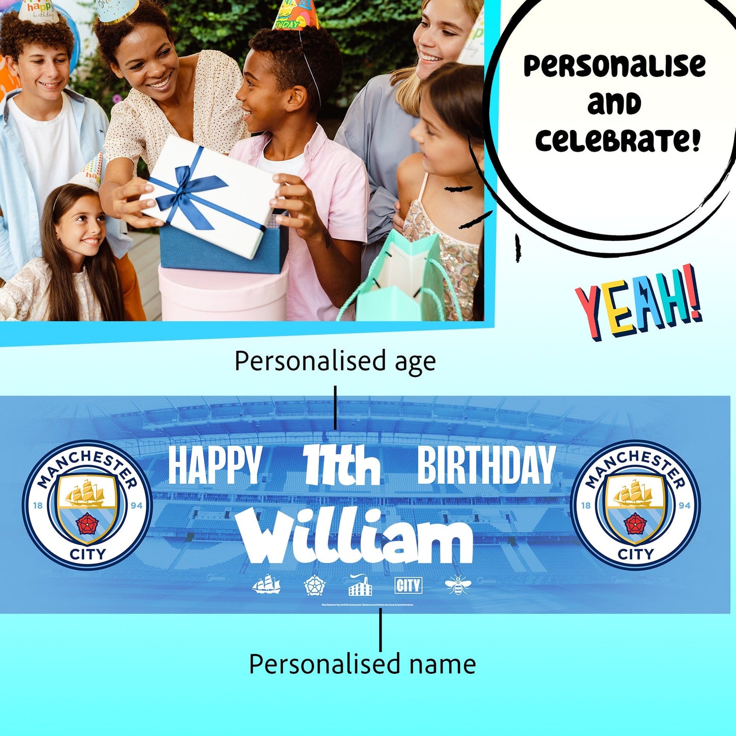 Manchester City Birthday Banner